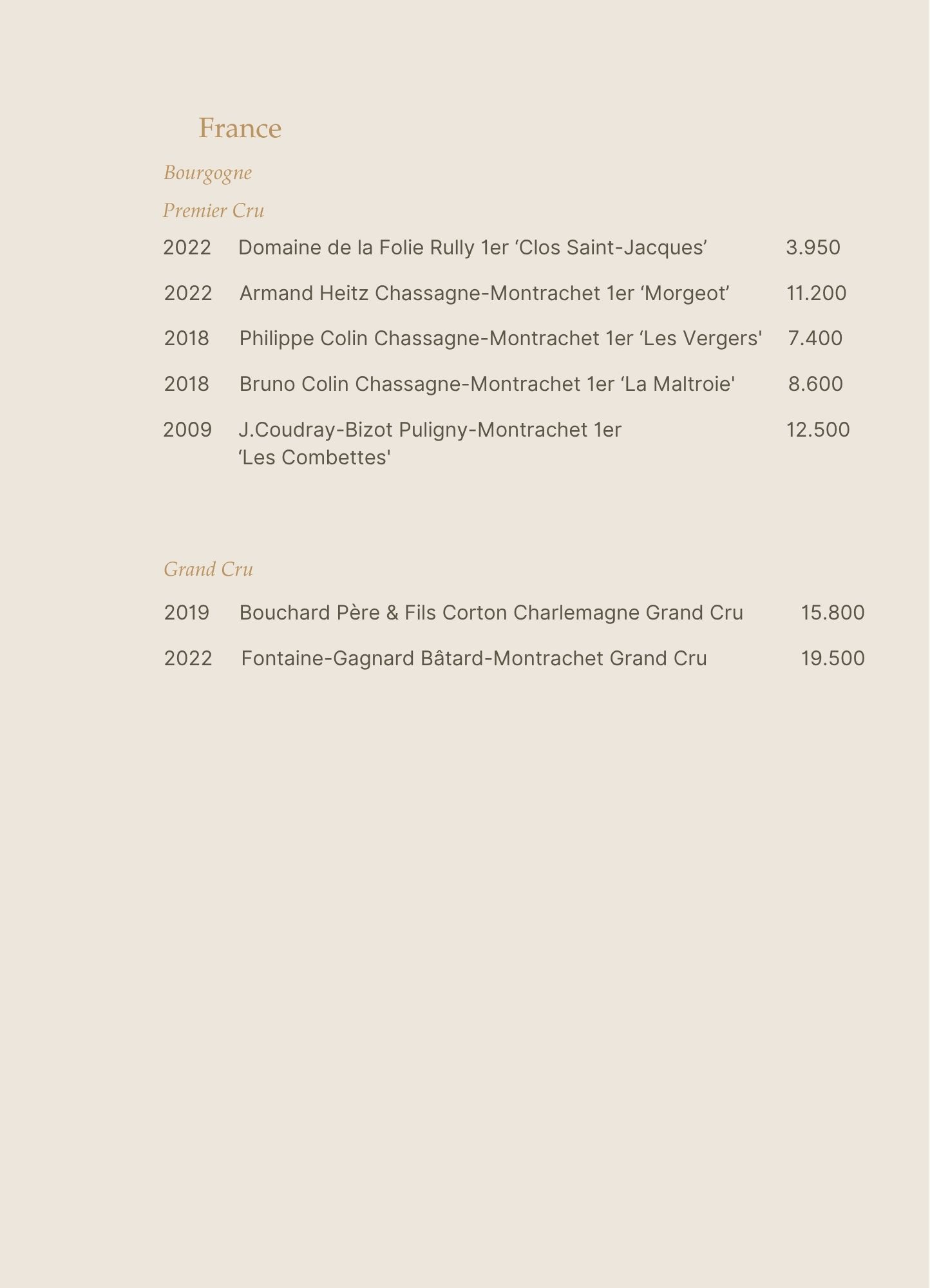 Menu - Upstairs Tasting Room